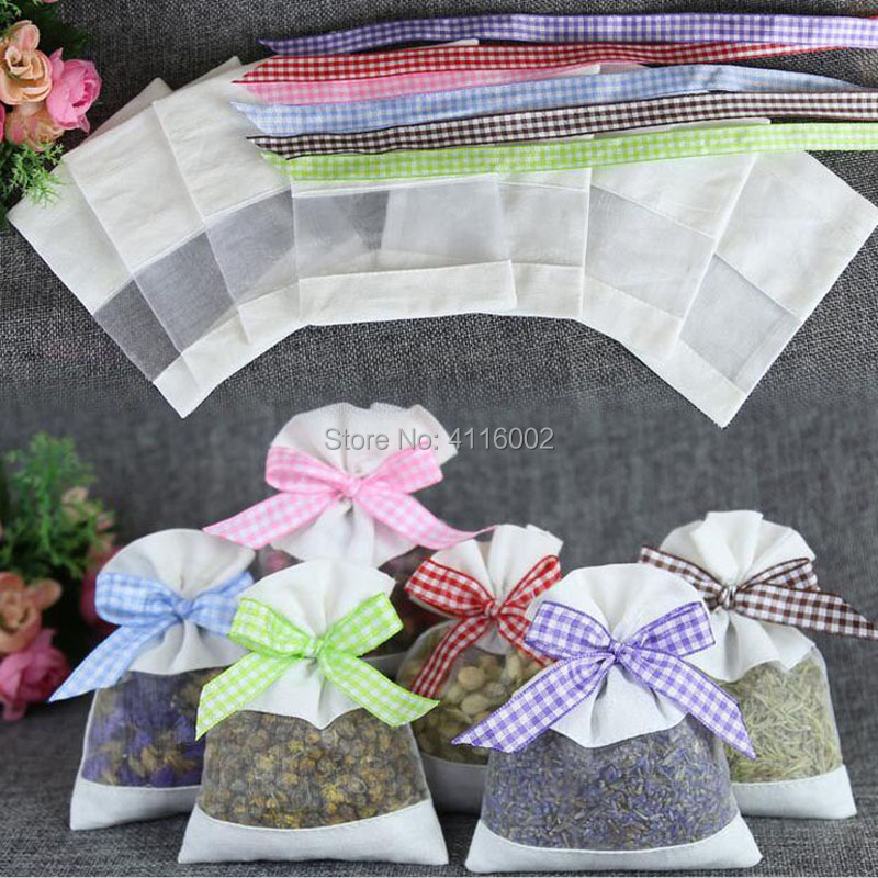 Cosmetic Bags - 100pcs/lot Cotton Organza Incense Bag Lavender