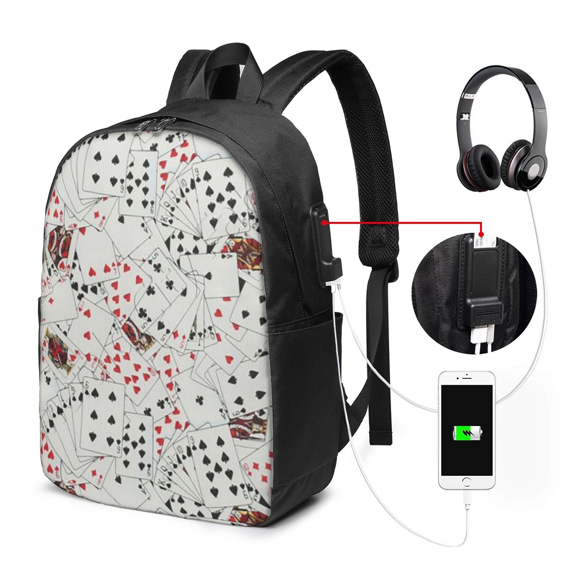 Backpacks - Playing Cards Poker Print Backpack Travel