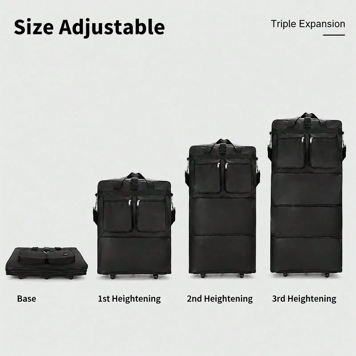 Black Rolling Travel Duffel Ba - Foldable Rolling Luggage Bag recension och pris